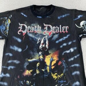 Vtg Death Dealer Frank Frazetta All Over Print Shirt Large Art Heavy Metal